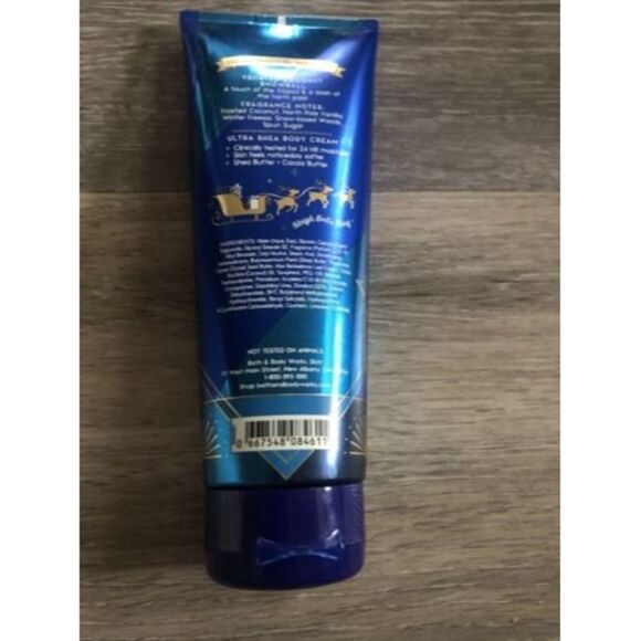 FROSTED COCONUT SNOWBALL BODY CREAM Bath Body Works 8oz . Used, 10% Missing - Picture 5 of 6
